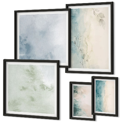 Modernes wandbilder-set Verschüttete Wasserfarben auf Leinwand, Minimalismus