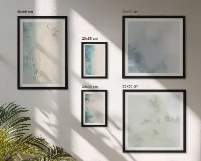 Modernes Wandbilder-Set verschüttete Wasserfarben auf Leinwand im minimalistischen Stil