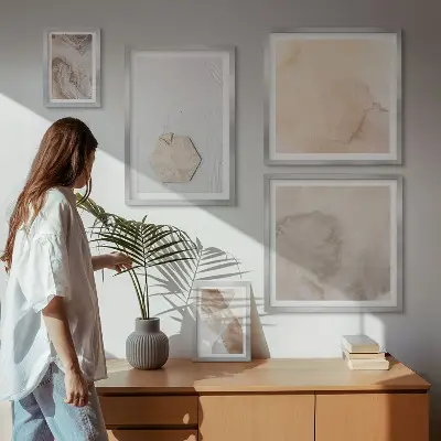 Bilderset fürs Sofa mit naturabstrakten Designdrucken
