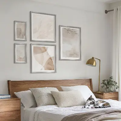 Bilderset fürs Sofa mit Aquarellfarben und Boho-Texturen