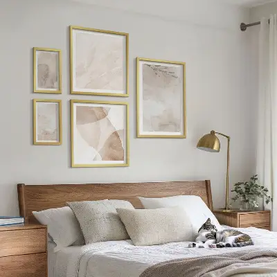 Bilderset fürs Sofa mit Aquarellfarben und Boho-Texturen