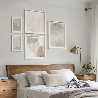 Bilderset fürs Sofa mit Aquarellfarben und Boho-Texturen