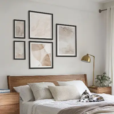 Bilderset fürs Sofa mit Aquarellfarben und Boho-Texturen