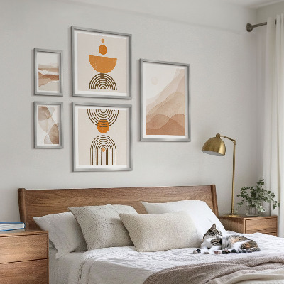 Modernes wandbilder-set Strukturen in verschiedenen Schattierungen des Minimalismus