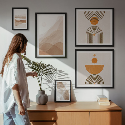 Modernes wandbilder-set Strukturen in verschiedenen Schattierungen des Minimalismus