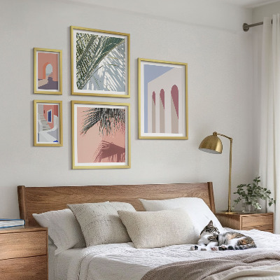 Bilderset fürs sofa Stadtarchitektur-Illustrationen