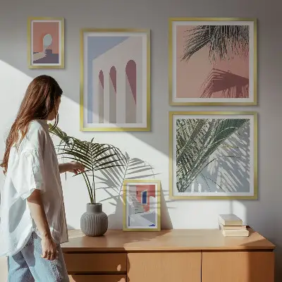 Bilderset mit Stadtarchitektur-Illustrationen für das Sofa