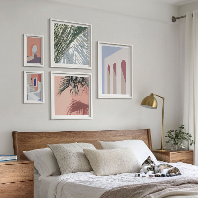 Bilderset fürs sofa Stadtarchitektur-Illustrationen