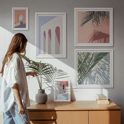 Bilderset fürs sofa Stadtarchitektur-Illustrationen