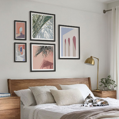 Bilderset fürs sofa Stadtarchitektur-Illustrationen