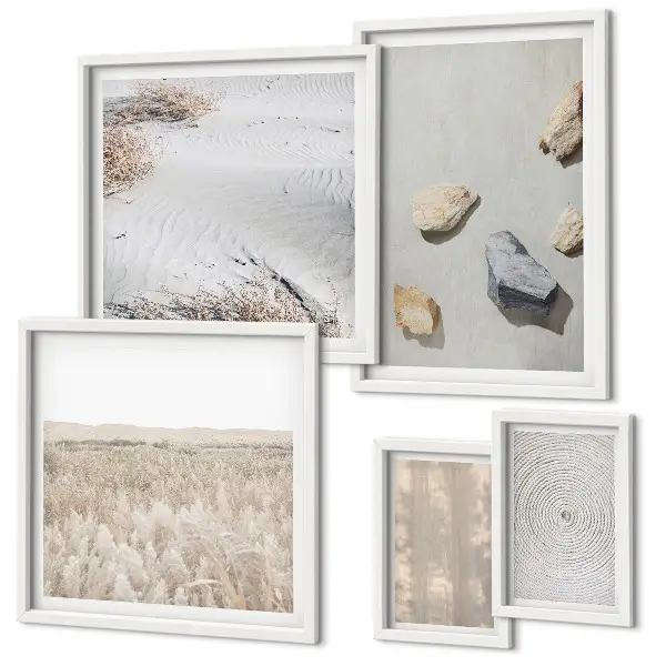 Modernes Wandbilder-Set im Design Boho-Naturtexturen