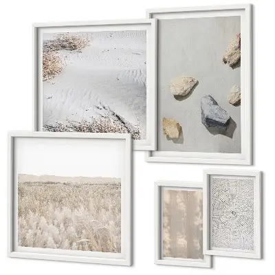 Modernes Wandbilder-Set im Design Boho-Naturtexturen