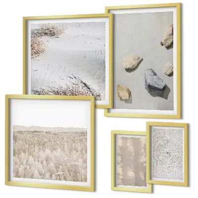 Modernes Wandbilder-Set im Design Boho-Naturtexturen