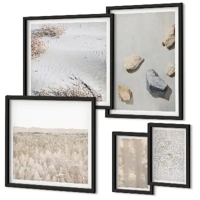 Modernes Wandbilder-Set im Design Boho-Naturtexturen