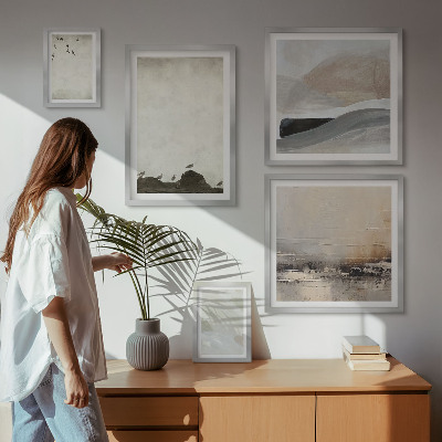 Bildergalerie-set für die wand Vögel, Steine, Pinselstriche, Verzierungen