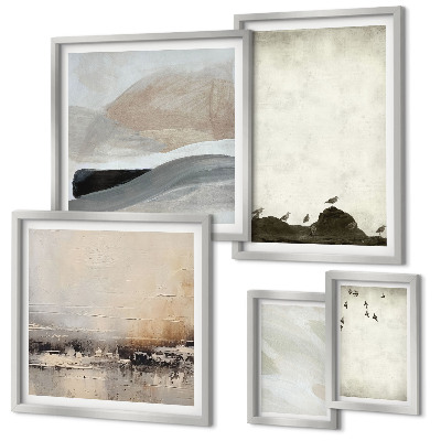 Bildergalerie-set für die wand Vögel, Steine, Pinselstriche, Verzierungen