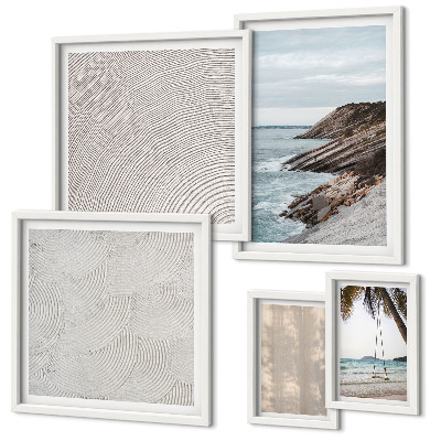 Modernes wandbilder-set Sommerlicher Sandstrand mit Meerblick