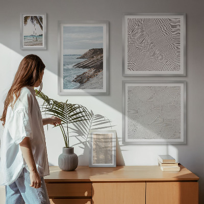 Modernes wandbilder-set Sommerlicher Sandstrand mit Meerblick