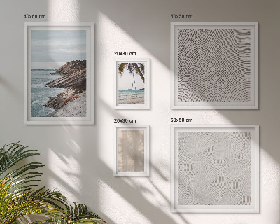 Modernes wandbilder-set Sommerlicher Sandstrand mit Meerblick