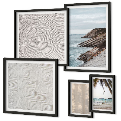 Modernes wandbilder-set Sommerlicher Sandstrand mit Meerblick