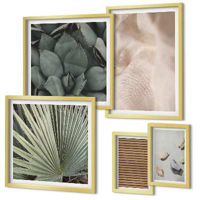 Bildergalerie-set für die wand Steine, Holz, Stofftexturen