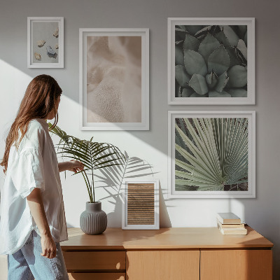 Bildergalerie-set für die wand Steine, Holz, Stofftexturen