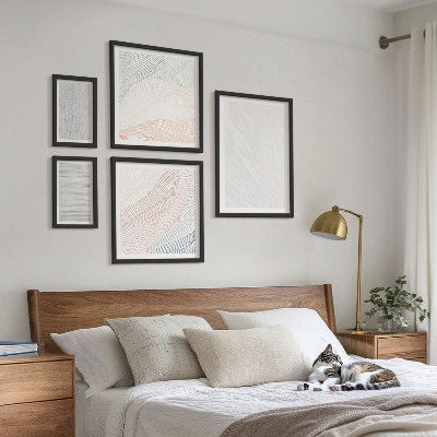 Modernes wandbilder-set Helle Strukturen, Schnurmuster