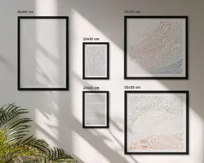 Modernes Wandbilder-Set mit hellen Strukturen und Schnurmuster