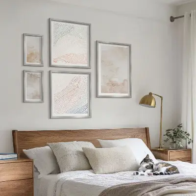 Aquarellblätter und -flecken Bilderset fürs Sofa