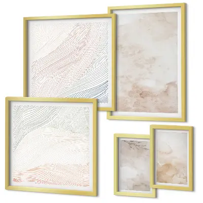 Aquarellblätter und -flecken Bilderset fürs Sofa