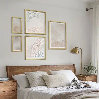Aquarellblätter und -flecken Bilderset fürs Sofa