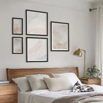 Aquarellblätter und -flecken Bilderset fürs Sofa