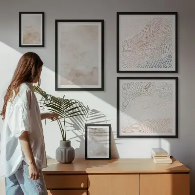 Aquarellblätter und -flecken Bilderset fürs Sofa