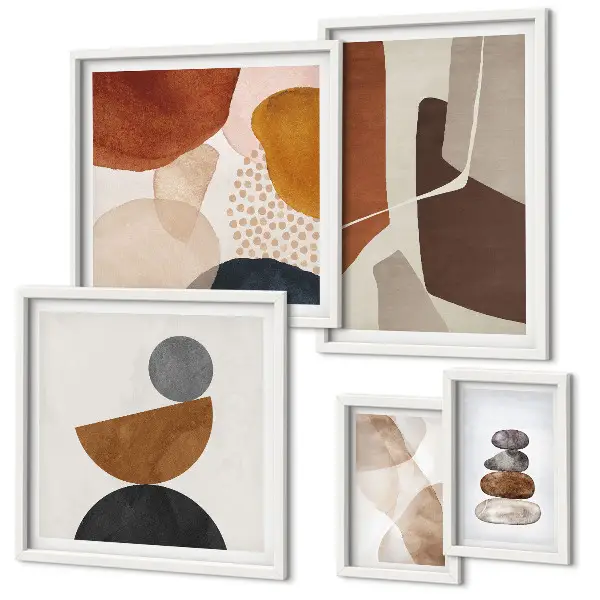 Bildergalerie-Set für die Wand mit abstrakter Malerei als Dekoration