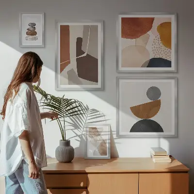 Bildergalerie-Set für die Wand mit abstrakter Malerei als Dekoration