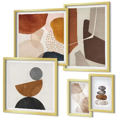 Bildergalerie-Set für die Wand mit abstrakter Malerei als Dekoration