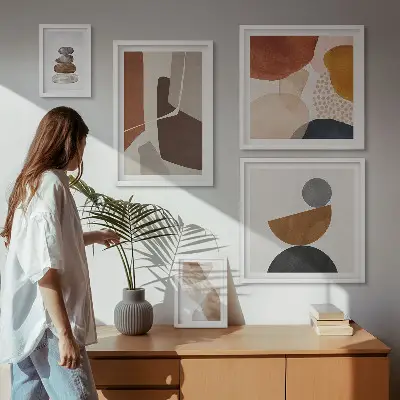 Bildergalerie-Set für die Wand mit abstrakter Malerei als Dekoration