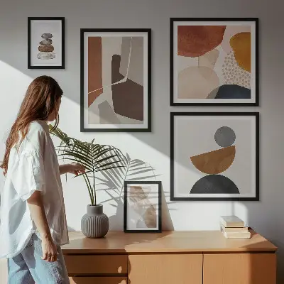Bildergalerie-Set für die Wand mit abstrakter Malerei als Dekoration