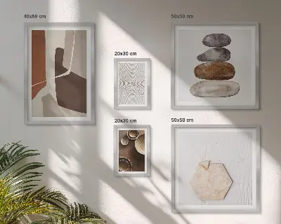 Bilderset für das Sofa mit Texturen der modernen Kunst