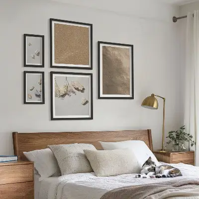 Bildergalerien-Set für die Wand mit natürlichen Stein- und Strandstrukturen