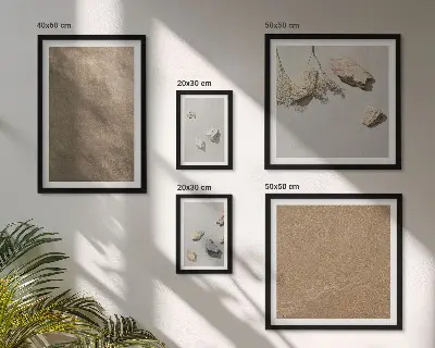 Bildergalerien-Set für die Wand mit natürlichen Stein- und Strandstrukturen