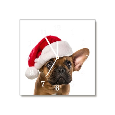 Glasuhr Bulldog Hundeweihnachts
