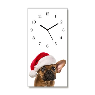 Glasuhr Bulldog Hundeweihnachts