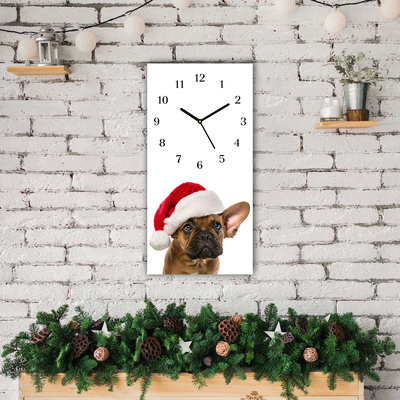 Glasuhr Bulldog Hundeweihnachts