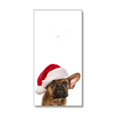 Glasuhr Bulldog Hundeweihnachts