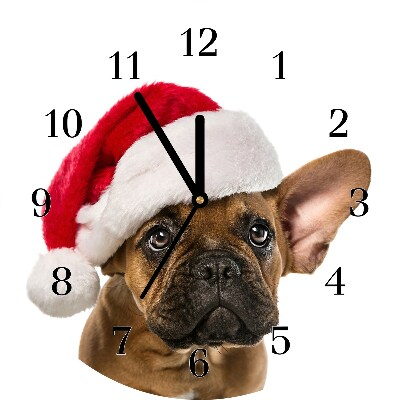 Glasuhr Bulldog Hundeweihnachts