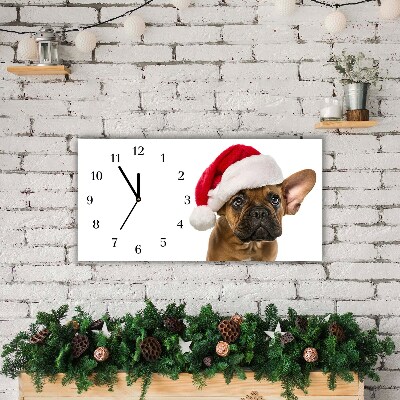 Glasuhr Bulldog Hundeweihnachts