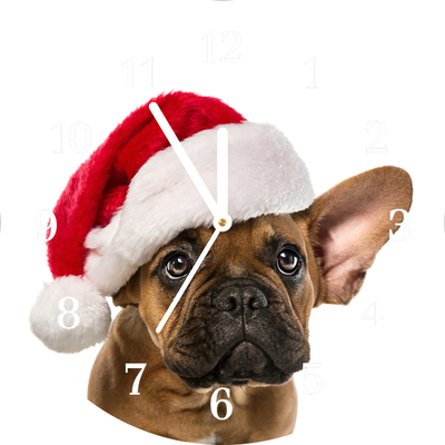 Glasuhr Bulldog Hundeweihnachts