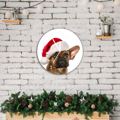 Glasuhr Bulldog Hundeweihnachts