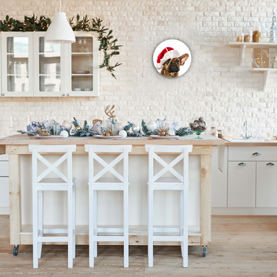 Glasuhr Bulldog Hundeweihnachts